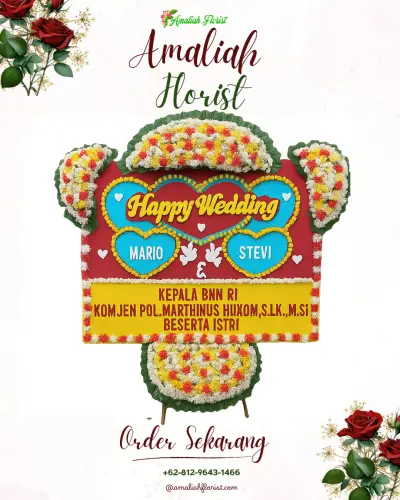 Karangan Papan Bunga Pernikahan di Mekarwaru